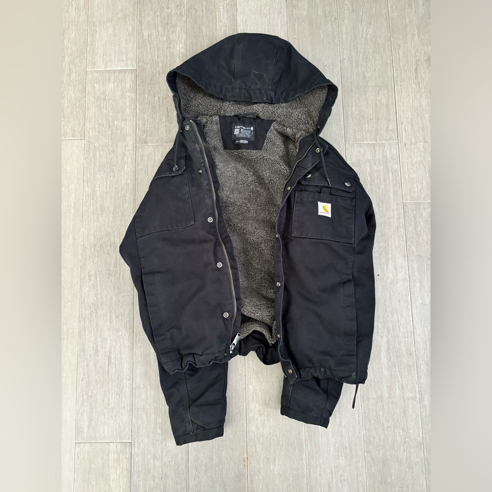 Carhartt adjustable cropped fleece lined jacket